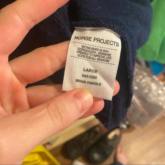 Norse Projects Birnir Pairisle Fine Merino Alpaca Solid Knit Sweater - Picture 7 of 8